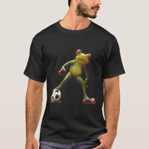 Frog Playing Soccer Humourous Graphic T-Shirt