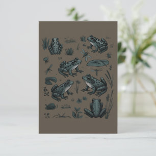 Frog Pond Life Vintage Botanical Gift Frog Outdoor Invitation