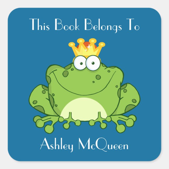 Frog Prince (2) Bookplate Square Sticker (Front)