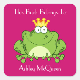 Frog Prince (2) Bookplate Square Sticker