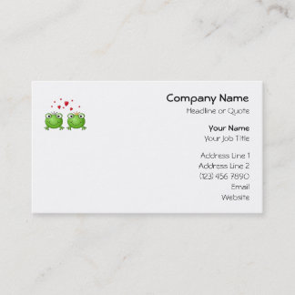Frog Prince and Frog Princess, with hearts. Business Card