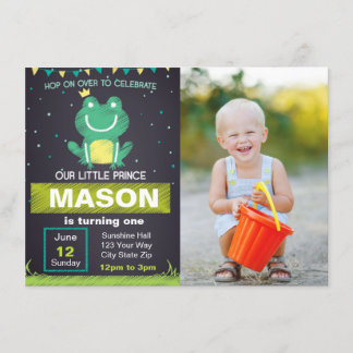 Frog Prince Birthday Invitation with picture