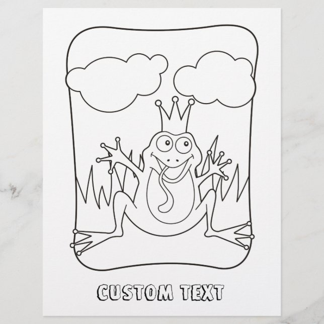 Frog Prince Colouring Book Page (Front)