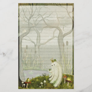 Frog Prince - Cute Ghost Lined Letter Writing Stationery