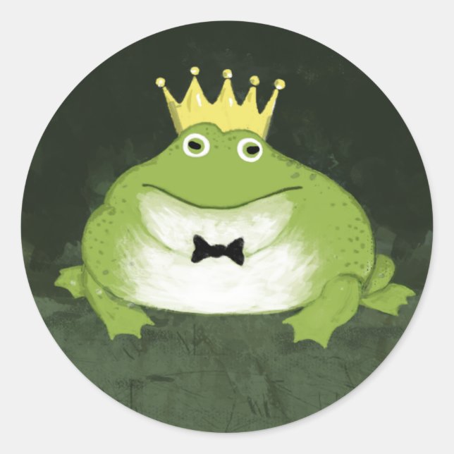 Frog Prince | Fairy Tale Wedding Classic Round Sticker (Front)