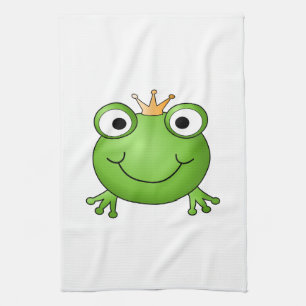Frog Prince. Happy Frog. Tea Towel
