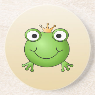 Frog Prince. Smiling Frog with a Crown. Coaster
