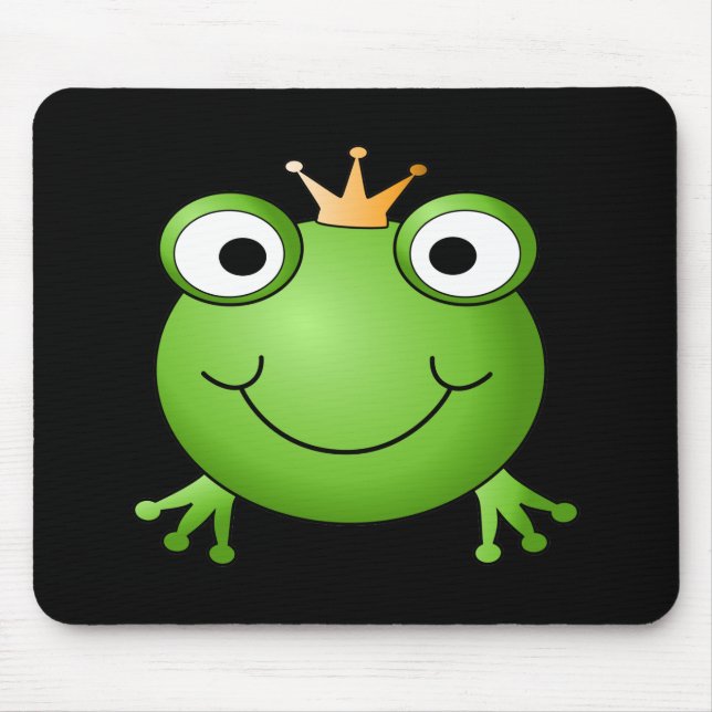 Frog Prince. Smiling Frog with a Crown. Mouse Pad (Front)