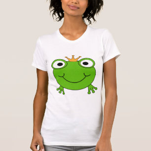 Frog Prince. Smiling Frog with a Crown. T-Shirt