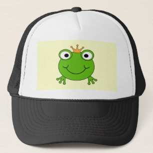 Frog Prince. Smiling Frog with a Crown. Trucker Hat