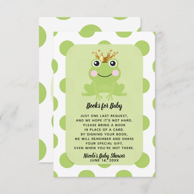 Frog Prince Storybook Book Request Baby Shower Invitation (Front/Back)