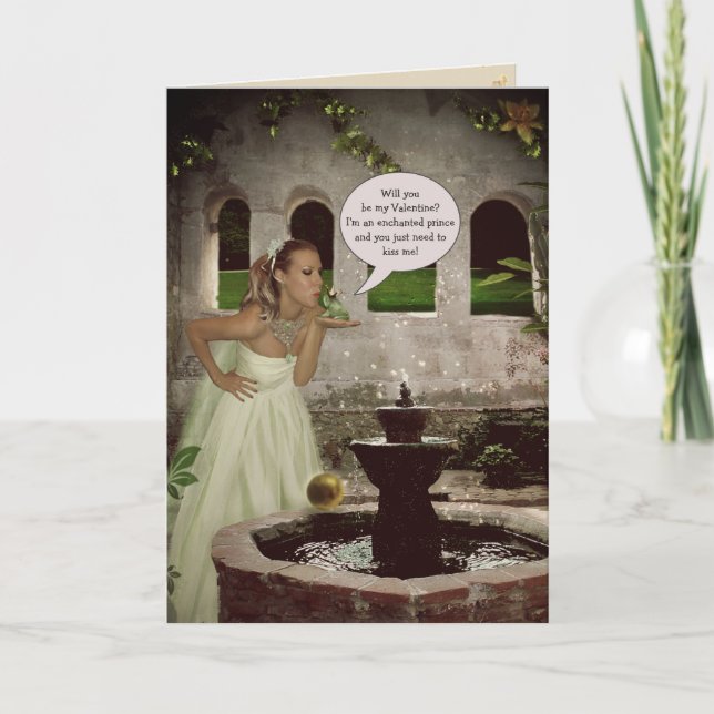 Frog Prince Valentine (customizable) Holiday Card (Front)