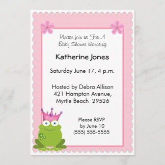 Frog Princess Baby Shower Invitation