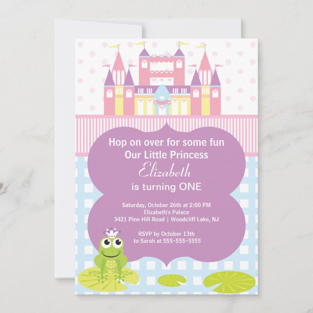 Frog Princess Birthday Party Invitation (Front)