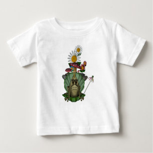 Frog Princess Mushrooms Flowers  Baby T-Shirt