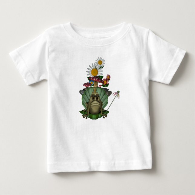 Frog Princess Mushrooms Flowers  Baby T-Shirt (Front)