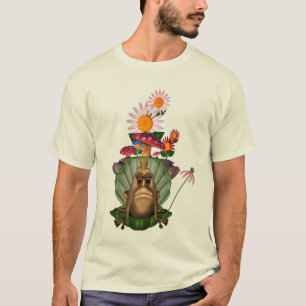 Frog Princess Mushrooms Flowers  T-Shirt