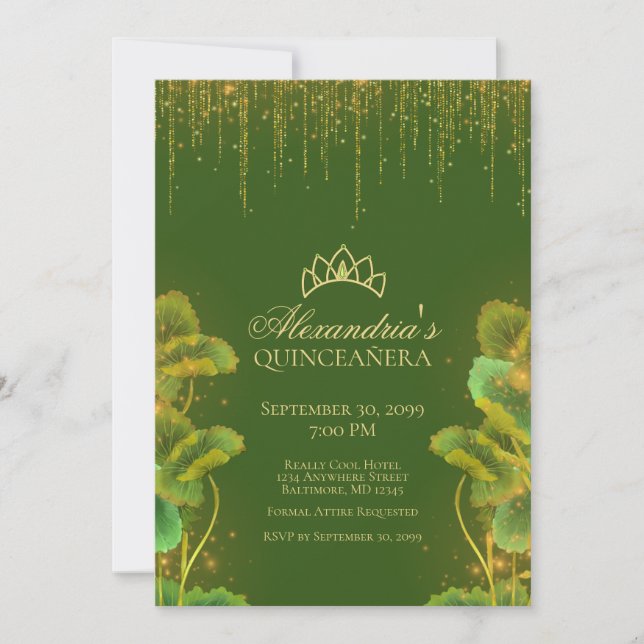 Frog Princess Quinceanera Invitation (Front)