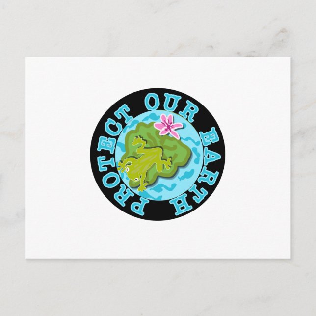 Frog Protect Our Earth Postcard (Front)