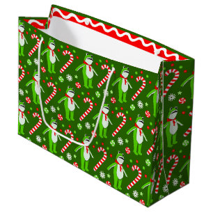 Frog Protest No Kings Christmas Large Gift Bag