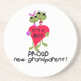 Frog Proud Grandparent of Boy Gifts Coaster