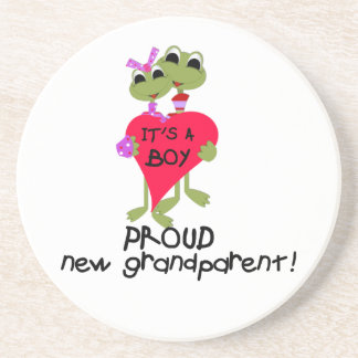 Frog Proud Grandparent of Boy Gifts Coaster