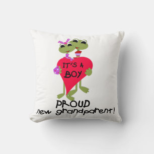 Frog Proud Grandparent of Boy Gifts Cushion