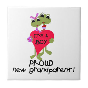 Frog Proud Grandparent of Boy Gifts Tile