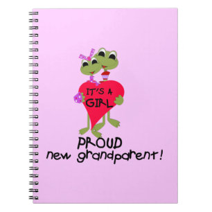 Frog Proud Grandparent of Girl Gifts Notebook
