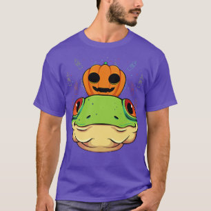 Frog Pumpkin Head Lazy Halloween Costume Amphibian T-Shirt
