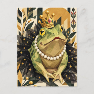 Frog Queen Geometric Art Postcard