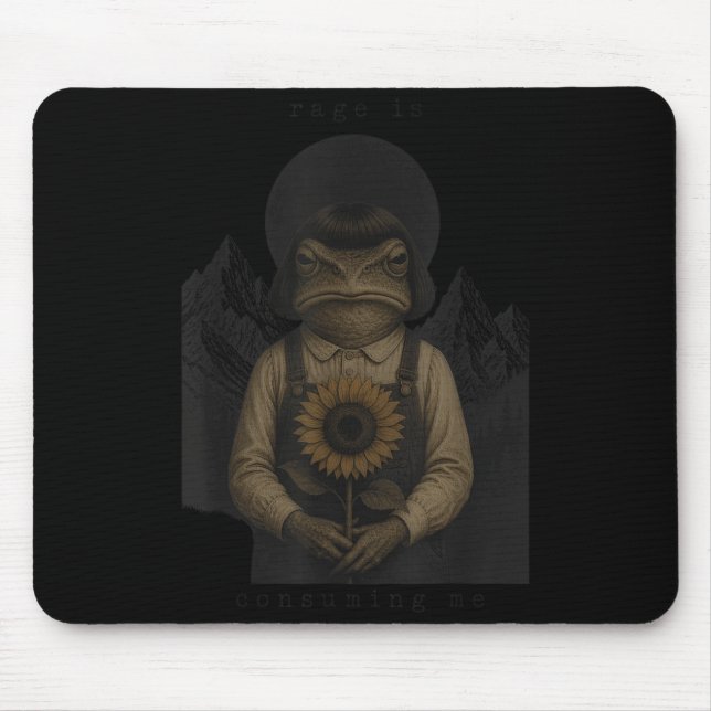 Frog Rage Is Consuming Me Sarcastic Meme Funny Mouse Pad (Front)