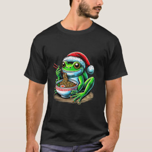 Frog Ramen Santa Hat Japanese Christmas Xmas T-Shirt