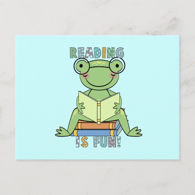 Frog - Reading is Fun Tshirts and Gifts Postcard (Front)