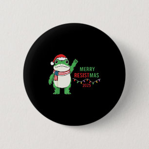 Frog Retro Merry Resistmas Funny Litical Christmas 6 Cm Round Badge
