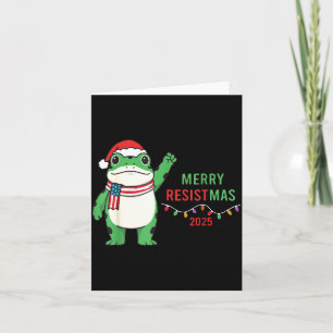 Frog Retro Merry Resistmas Funny Litical Christmas Card