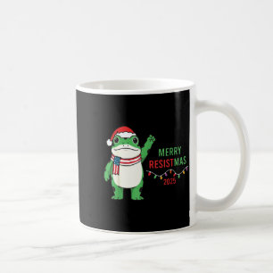 Frog Retro Merry Resistmas Funny Litical Christmas Coffee Mug