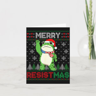 Frog Retro Merry Resistmas Funny Litical Ugly Chri Card