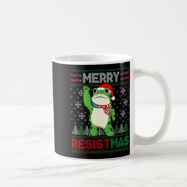 Frog Retro Merry Resistmas Funny Litical Ugly Chri Coffee Mug (Right)