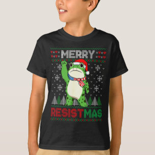 Frog Retro Merry Resistmas Funny Litical Ugly Chri T-Shirt