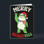 Frog Retro Merry Resistmas Funny Political Christm Card<br><div class="desc">Frog Retro Merry Resistmas Funny Political Christmas _2</div>
