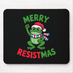 Frog Retro Merry Resistmas Funny Political Christm Mouse Pad