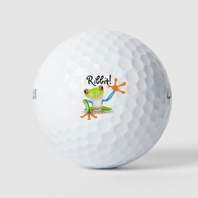 Frog! Ribbit! - GOLF BALLS-Customise Your Own Golf Balls (Front)