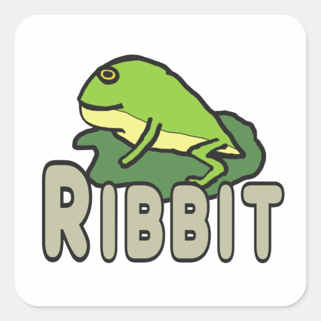 Frog Ribbit Square Sticker (Front)