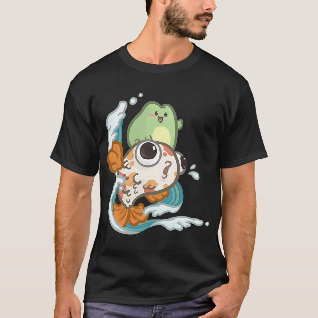Frog Ride on a Koi Fish T-Shirt (Front)
