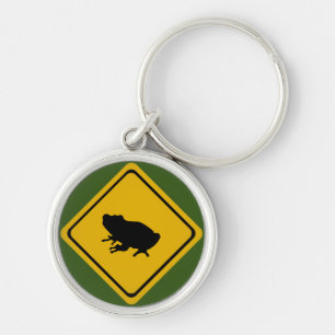 frog road sign key ring