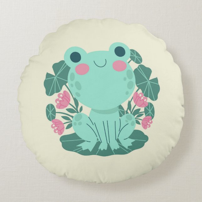 Frog Round Pillow (Front)