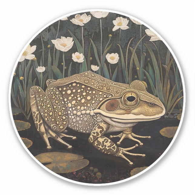 Frog Round Sticker (Front)