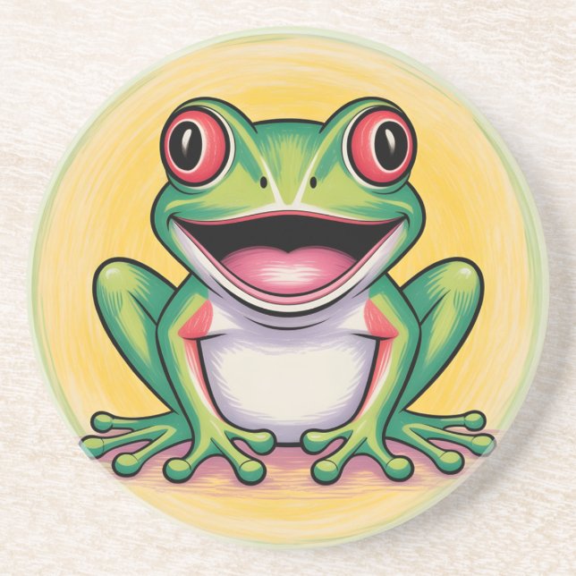 Frog’s Gentle Smile Coaster (Front)