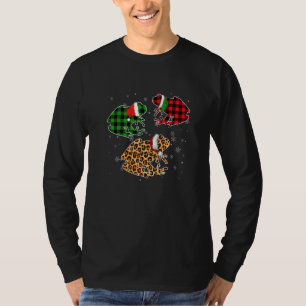 Frog Santa Hat Christmas Pajama Buffalo Plaid T-Shirt